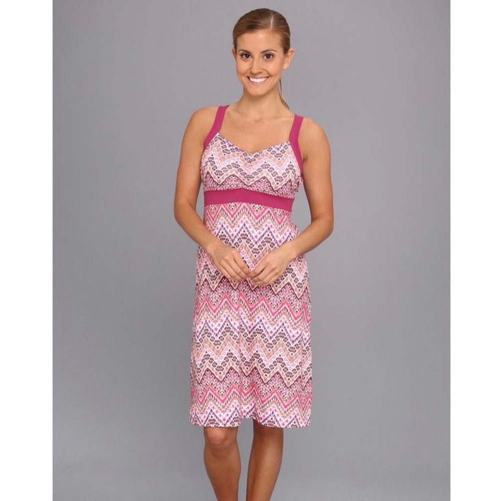 PrAna medium pink chevron Amaya Dress
